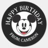 Mickey_Mouse_Smiling___Happy_Birthday_Classic_Round_Sticker_1 Mickey Mouse Smiling Happy Birthday Classic Round Sticker