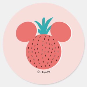 Mickey Mouse Strawberry Icon Classic Round Sticker