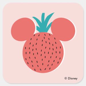 Mickey Mouse Strawberry Icon Square Sticker