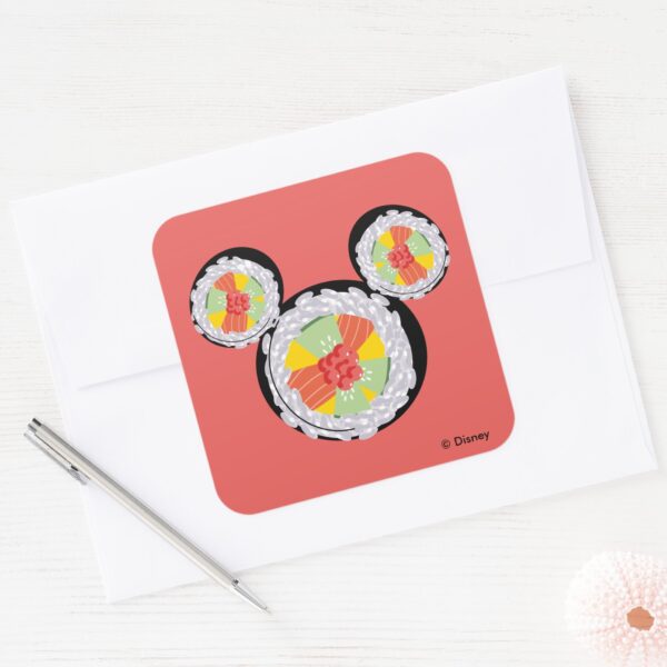 Mickey_Mouse_Sushi_Icon_Square_Sticker_3 Mickey Mouse Sushi Icon Square Sticker