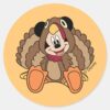 Mickey_Mouse_Thanksgiving_Turkey_Classic_Round_Sticker_1 Mickey Mouse Thanksgiving Turkey Classic Round Sticker