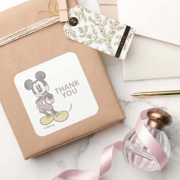 Mickey_Mouse_Watercolor_Baby_Shower_Thank_You_Square_Sticker_6 Mickey Mouse Watercolor Baby Shower Thank You Square Sticker