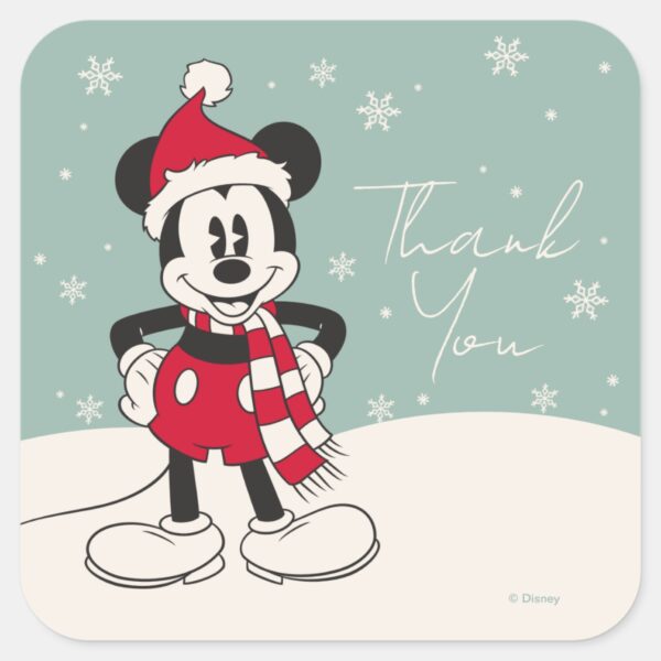 Mickey_Mouse_Winter_Onederland_Birthday_Thank_You_Square_Sticker_2 Mickey Mouse Winter Onederland Birthday Thank You Square Sticker