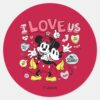 Mickey_Mouse_&_Minnie_Mouse___I_Love_Us_Classic_Round_Sticker_1 Mickey Mouse Minnie Mouse I Love Us Classic Round Sticker