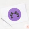 Mickey Mouse Minnie Silhouette Classic Round Sticker