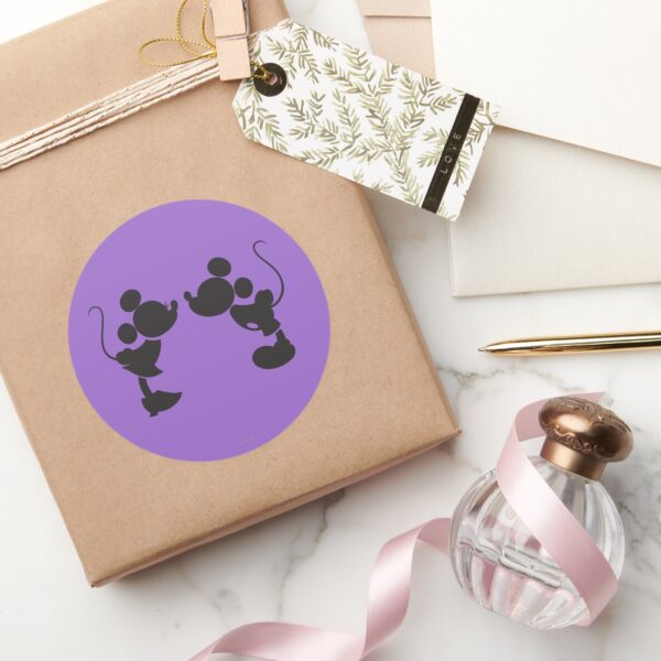 Mickey_Mouse_&_Minnie_Silhouette_Classic_Round_Sticker_5 Mickey Mouse Minnie Silhouette Classic Round Sticker