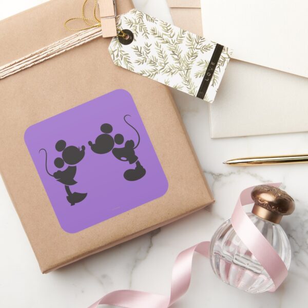 Mickey_Mouse_&_Minnie_Silhouette_Square_Sticker_5 Mickey Mouse Minnie Silhouette Square Sticker