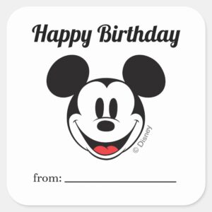 Mickey_Mouse___A_Gift_From_-_Birthday_Square_Sticker_1 Mickey Mouse A Gift From Birthday Square Sticker