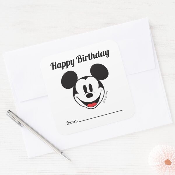 Mickey_Mouse___A_Gift_From_-_Birthday_Square_Sticker_3 Mickey Mouse A Gift From Birthday Square Sticker