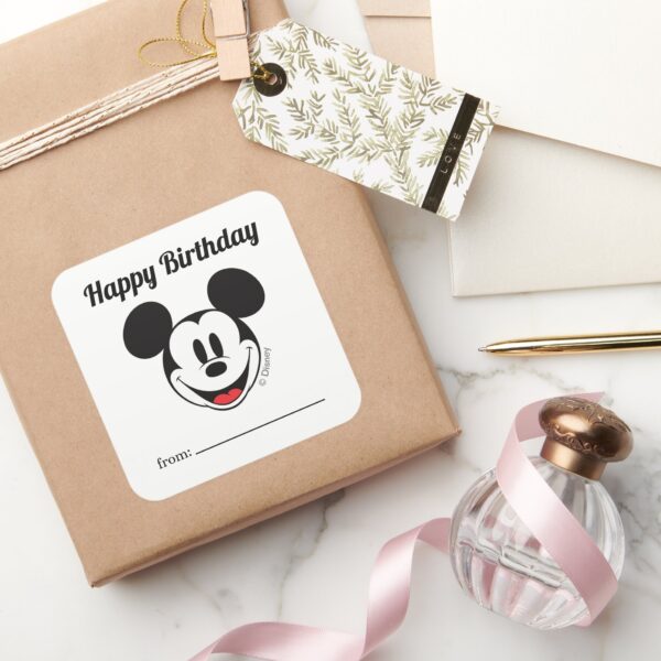 Mickey_Mouse___A_Gift_From_-_Birthday_Square_Sticker_5 Mickey Mouse A Gift From Birthday Square Sticker