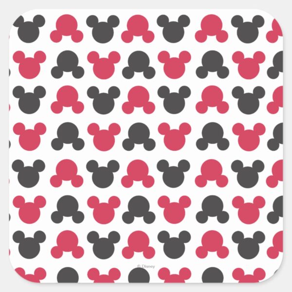 Mickey_Mouse___Black_and_Red_Pattern_Square_Sticker_1 Mickey Mouse Black And Red Pattern Square Sticker