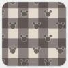 Mickey_Mouse___Brown_Plaid_Pattern_Square_Sticker_1 Mickey Mouse Brown Plaid Pattern Square Sticker