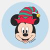 Mickey Mouse Christmas Elf Hat Classic Round Sticker