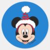 Mickey_Mouse___Cute_Christmas_Hat_Classic_Round_Sticker_1 Mickey Mouse Cute Christmas Hat Classic Round Sticker