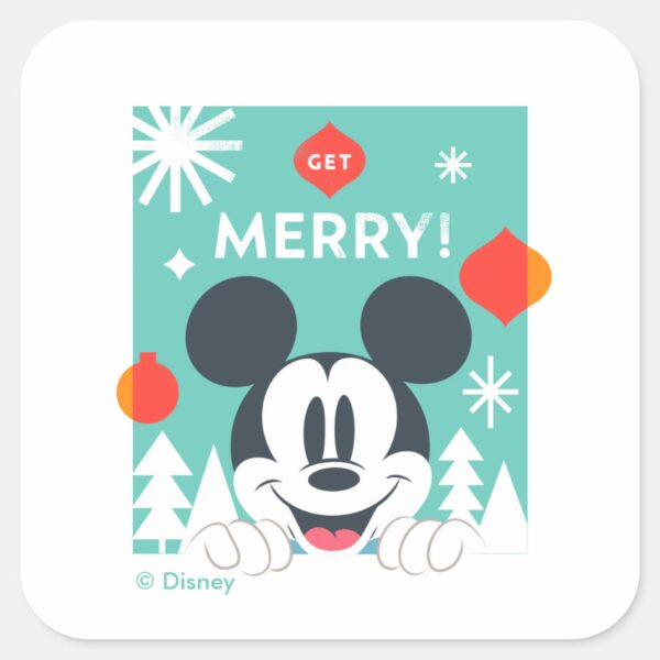Mickey_Mouse___Get_Merry!_Square_Sticker_1 Mickey Mouse Get Merry Square Sticker