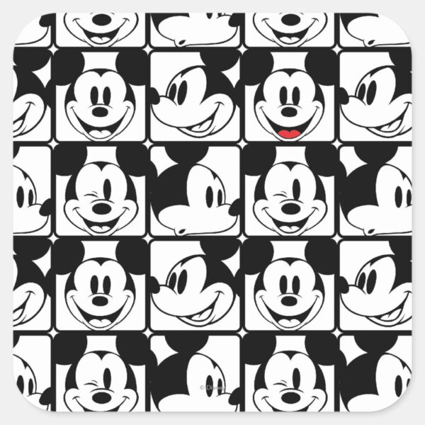Mickey_Mouse___Grid_Pattern_Square_Sticker_1 Mickey Mouse Grid Pattern Square Sticker