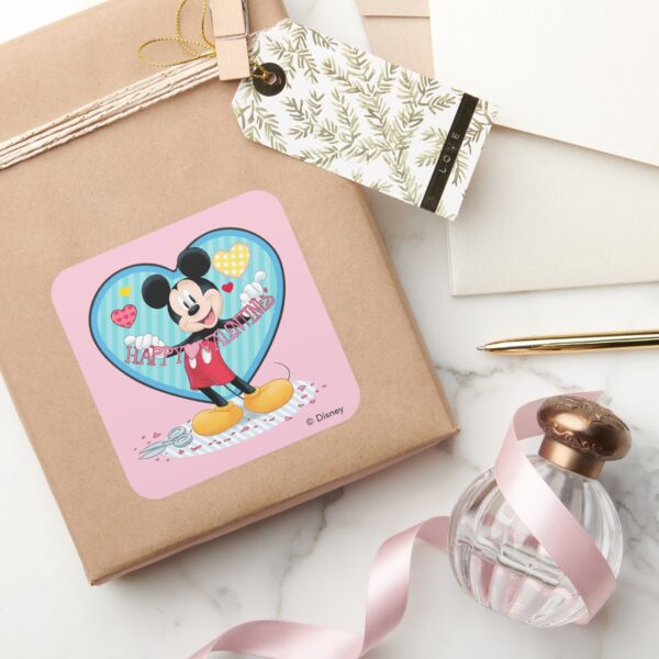 Mickey_Mouse___Happy_Valentines_Day_Cutout_Square_Sticker_5 Mickey Mouse Happy Valentines Day Cutout Square Sticker
