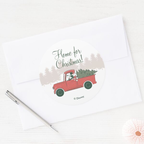 Mickey_Mouse___Home_for_Christmas_Classic_Round_Sticker_3 Mickey Mouse Home For Christmas Classic Round Sticker