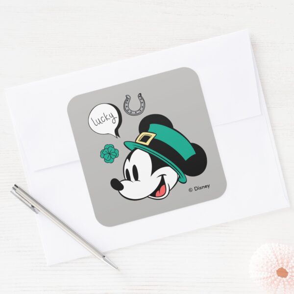 Mickey_Mouse___Lucky_You_Square_Sticker_3 Mickey Mouse Lucky You Square Sticker