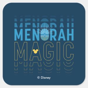 Mickey Mouse Menorah Magic Square Sticker