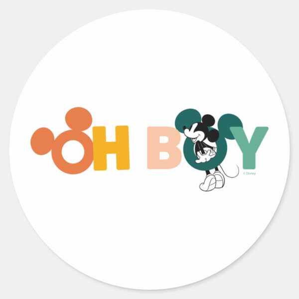 Mickey_Mouse___Oh_Boy_Classic_Round_Sticker_1 Mickey Mouse Oh Boy Classic Round Sticker