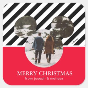 Mickey_Mouse___Our_First_Christmas_Married_Square_Square_Sticker_1 Mickey Mouse Our First Christmas Married Square Square Sticker