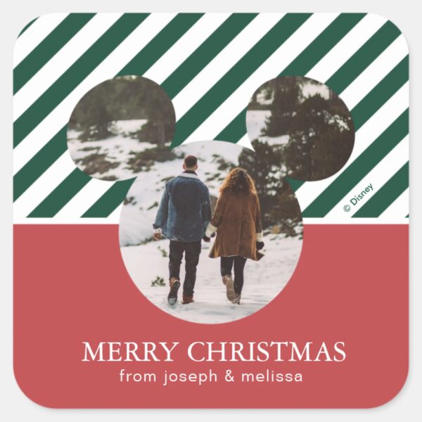 Mickey_Mouse___Our_First_Christmas_Married_Square_Sticker_1 Mickey Mouse Our First Christmas Married Square Sticker