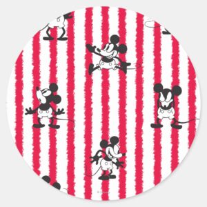 Mickey Mouse Plane Crazy Pattern Classic Round Sticker