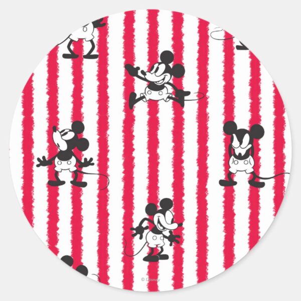 Mickey_Mouse___Plane_Crazy_Pattern_Classic_Round_Sticker_1 Mickey Mouse Plane Crazy Pattern Classic Round Sticker
