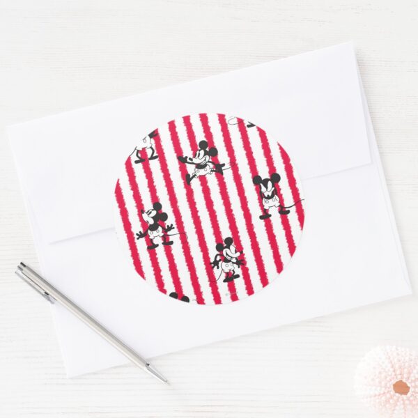 Mickey_Mouse___Plane_Crazy_Pattern_Classic_Round_Sticker_3 Mickey Mouse Plane Crazy Pattern Classic Round Sticker