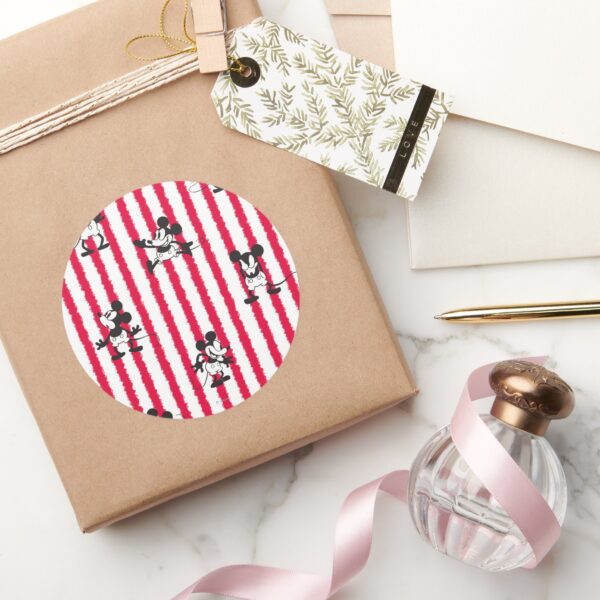 Mickey_Mouse___Plane_Crazy_Pattern_Classic_Round_Sticker_5 Mickey Mouse Plane Crazy Pattern Classic Round Sticker