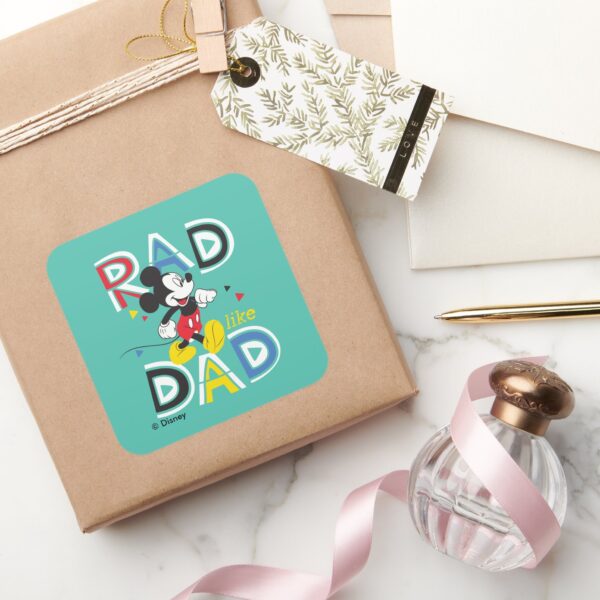 Mickey_Mouse___Rad_Like_Dad_Square_Sticker_5 Mickey Mouse Rad Like Dad Square Sticker