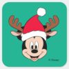 Mickey_Mouse___Reindeer_Ears_&_Santa_Hat_Square_Sticker_1 Mickey Mouse Reindeer Ears Santa Hat Square Sticker