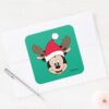 Mickey_Mouse___Reindeer_Ears_&_Santa_Hat_Square_Sticker_3 Mickey Mouse Reindeer Ears Santa Hat Square Sticker