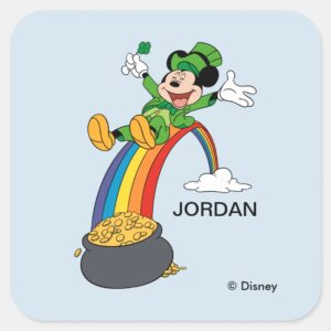 Mickey_Mouse___St._Patrick's_Day_-_Pot_of_Gold_Square_Sticker_1 Mickey Mouse St. Patricks Day Pot Of Gold Square Sticker