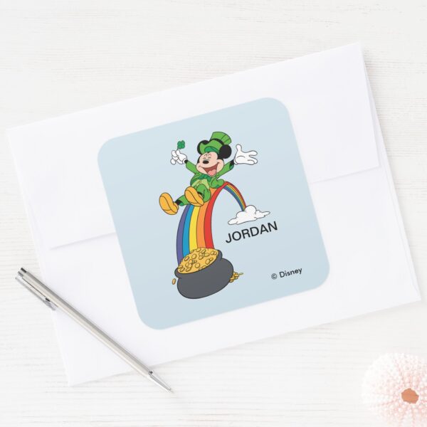 Mickey_Mouse___St._Patrick's_Day_-_Pot_of_Gold_Square_Sticker_3 Mickey Mouse St. Patricks Day Pot Of Gold Square Sticker