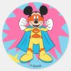 Mickey_Mouse___Super_Hero_Cute_Classic_Round_Sticker_1 Mickey Mouse Super Hero Cute Classic Round Sticker