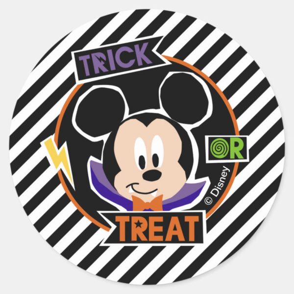 Mickey_Mouse___Trick_or_Treat_Halloween_Party_Classic_Round_Sticker_1 Mickey Mouse Trick Or Treat Halloween Party Classic Round Sticker