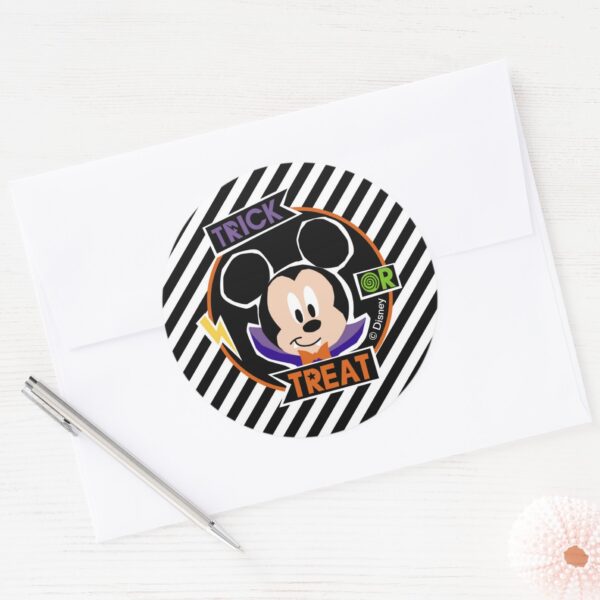 Mickey_Mouse___Trick_or_Treat_Halloween_Party_Classic_Round_Sticker_3 Mickey Mouse Trick Or Treat Halloween Party Classic Round Sticker