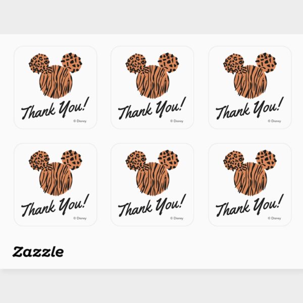 Mickey_Mouse___Wild_One_1st_Birthday_Square_Sticker_3 Mickey Mouse Wild One 1st Birthday Square Sticker