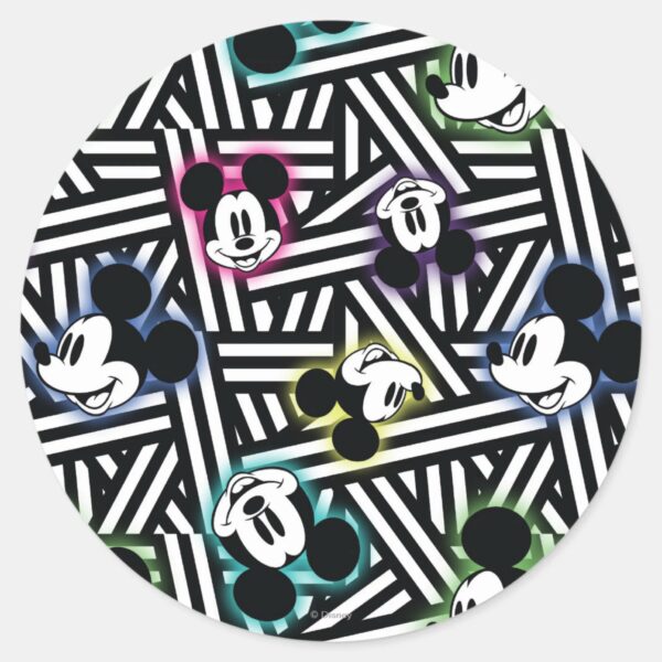 Mickey_Pattern_4_Classic_Round_Sticker_1 Mickey Pattern 4 Classic Round Sticker