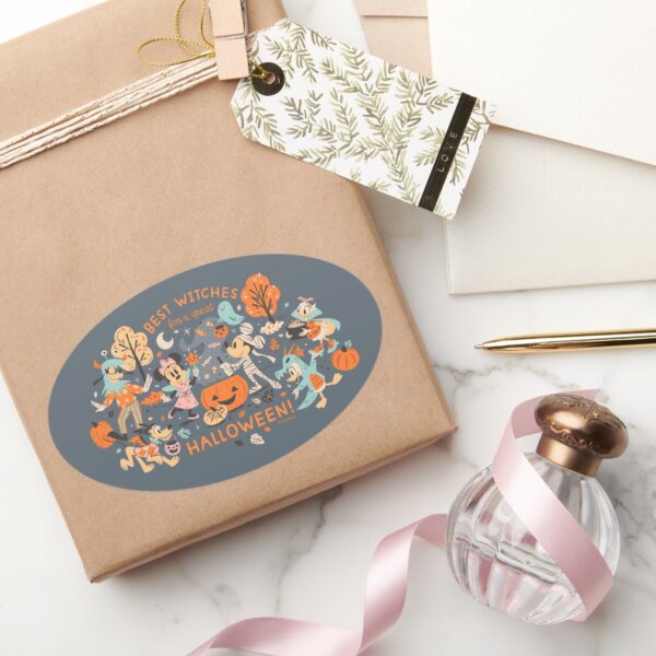 Mickey_&_Friends_Halloween_Best_Witches_Oval_Sticker_5 Mickey Friends Halloween Best Witches Oval Sticker