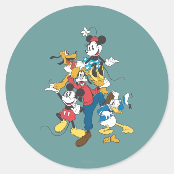 Mickey_&_Friends___Classic_Group_Classic_Round_Sticker_1 Mickey Friends Classic Group Classic Round Sticker