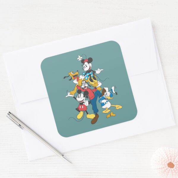 Mickey_&_Friends___Classic_Group_Square_Sticker_3 Mickey Friends Classic Group Square Sticker
