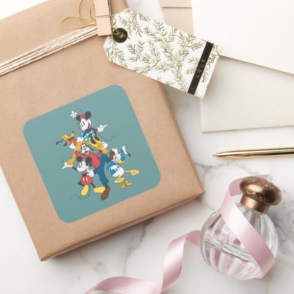 Mickey_&_Friends___Classic_Group_Square_Sticker_5 Mickey Friends Classic Group Square Sticker