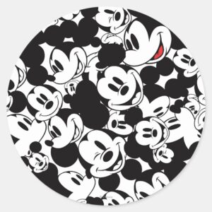 Mickey_&_Friends___Classic_Mickey_Pattern_Classic_Round_Sticker_1 Mickey Friends Classic Mickey Pattern Classic Round Sticker