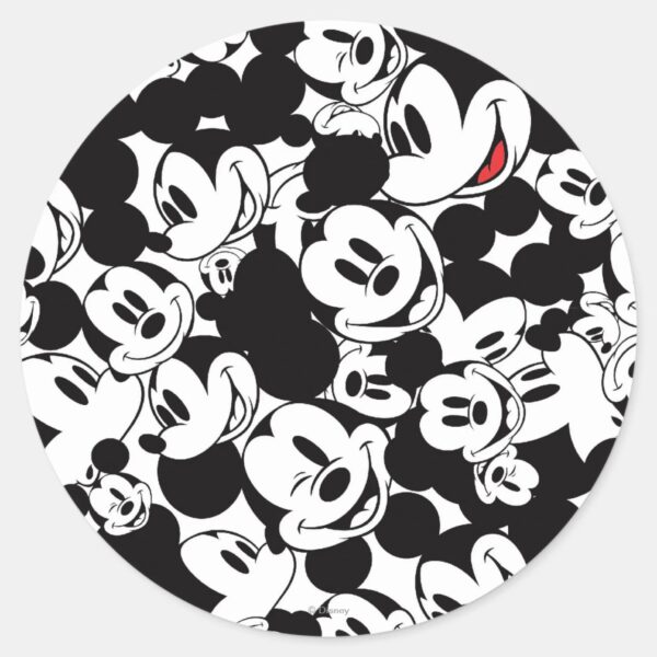 Mickey_&_Friends___Classic_Mickey_Pattern_Classic_Round_Sticker_1 Mickey Friends Classic Mickey Pattern Classic Round Sticker
