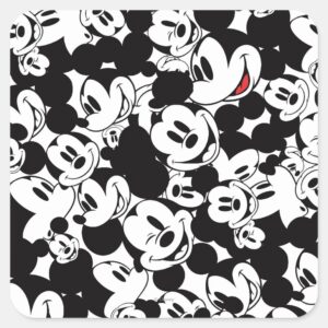 Mickey_&_Friends___Classic_Mickey_Pattern_Square_Sticker_1 Mickey Friends Classic Mickey Pattern Square Sticker