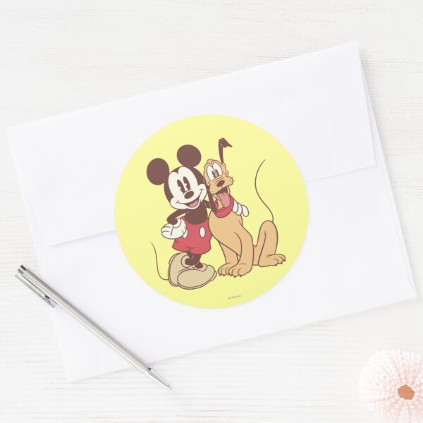 Mickey_&_Friends___Classic_Mickey_&_Pluto_Classic_Round_Sticker_3 Mickey Friends Classic Mickey Pluto Classic Round Sticker