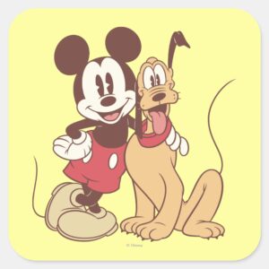 Mickey_&_Friends___Classic_Mickey_&_Pluto_Square_Sticker_1 Mickey Friends Classic Mickey Pluto Square Sticker